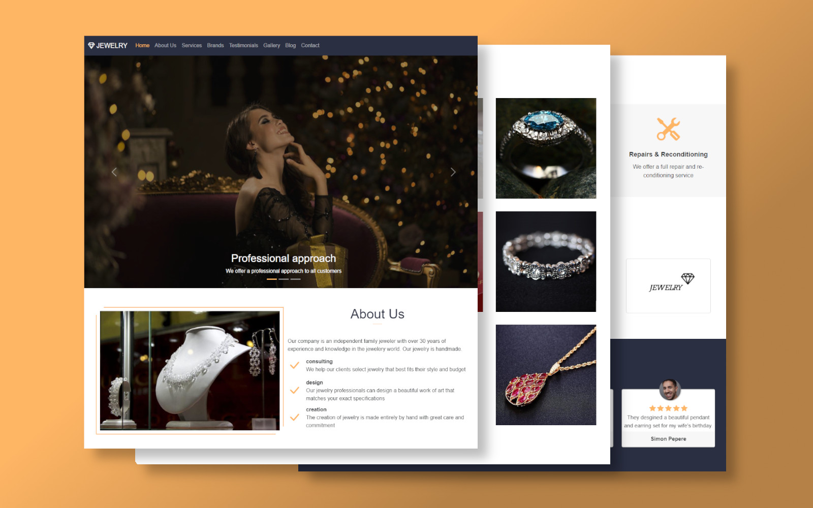 Responsive Jewelry Landing Page Template