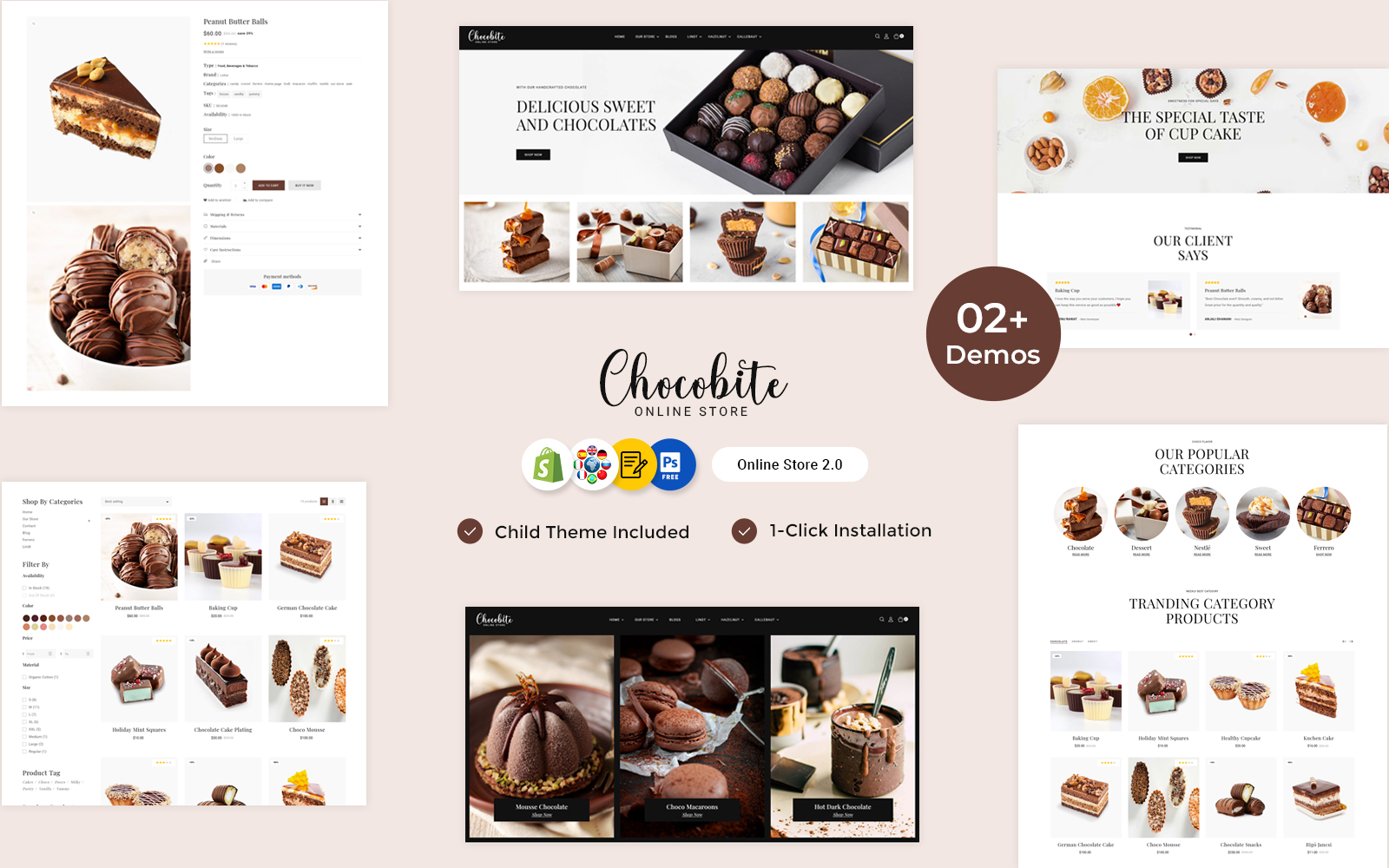 Chocobites - Chocolate, Sweets, Bakery, and Cake Shopify Responsive Website Template