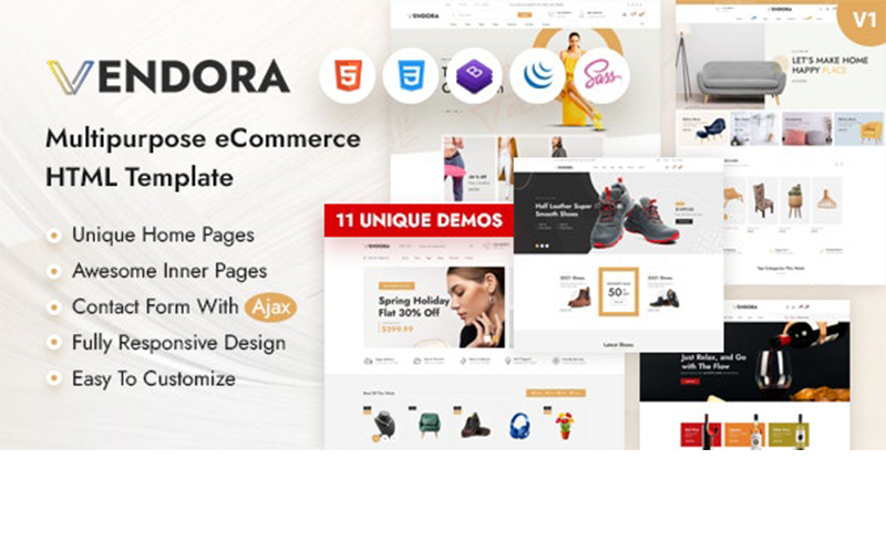 Vendora - Multipurpose eCommerce HTML Template