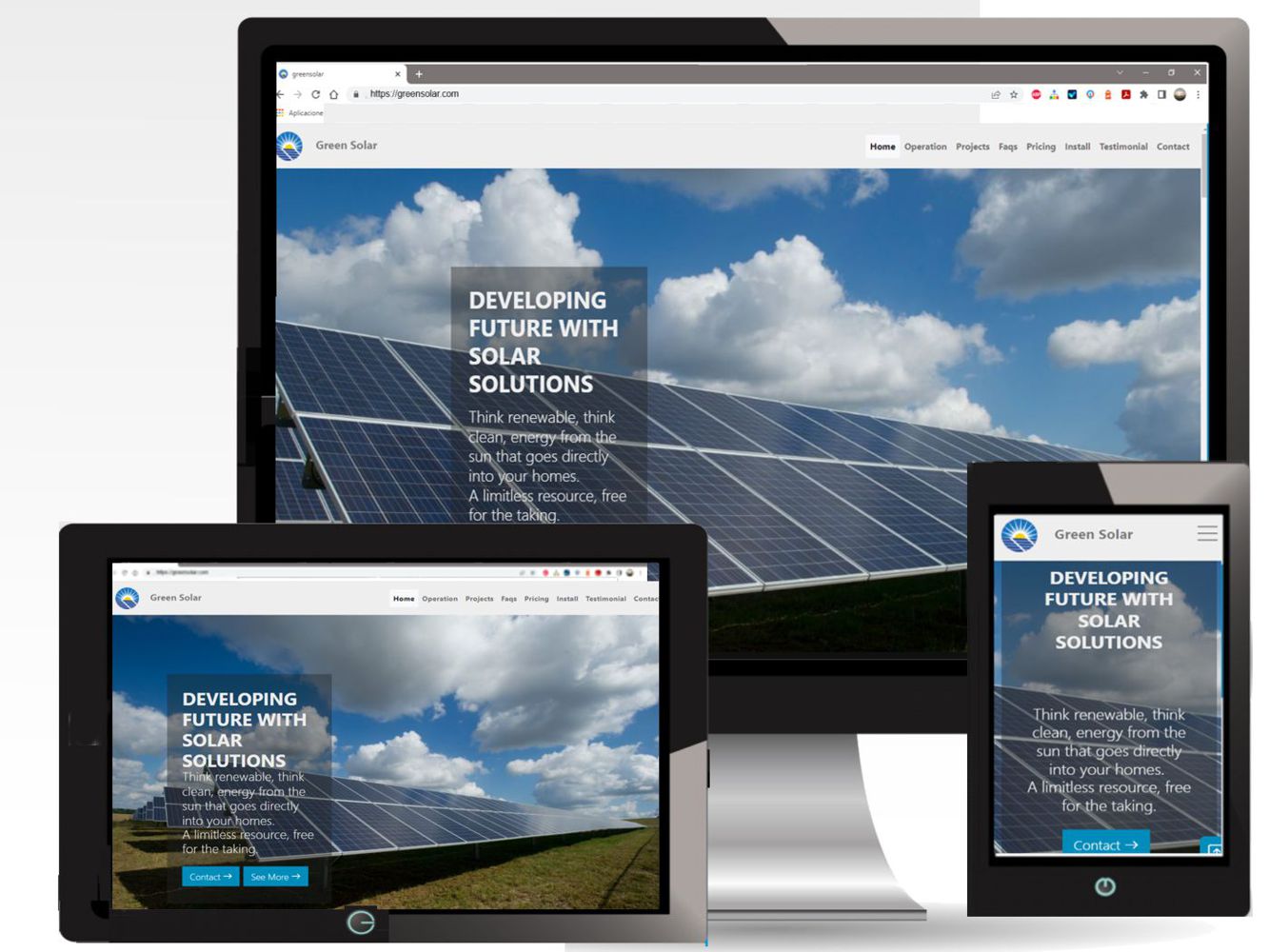 Green Solar, Energy HTML Landing Page Template
