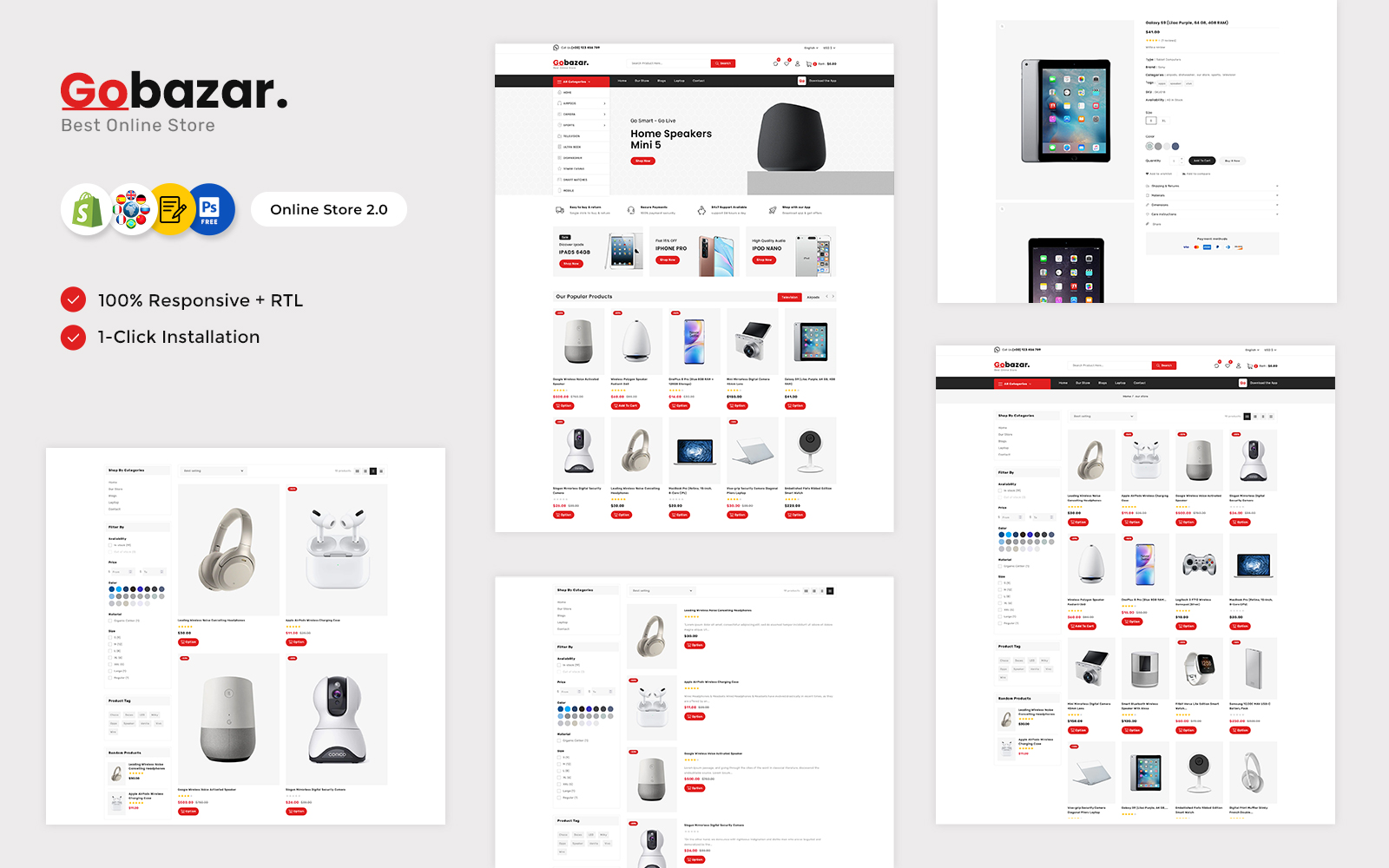 Gobazar - Electronic Marketplace Multipurpose Responsive Shopify Theme