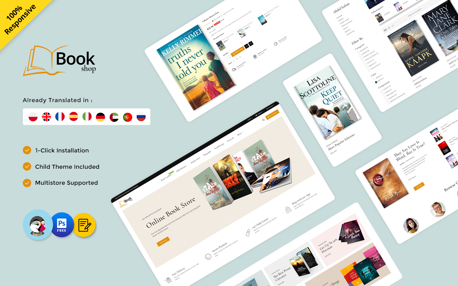 Bookshop - Bookstall, eBook, comic, and Book Store Prestashop Responsive Theme