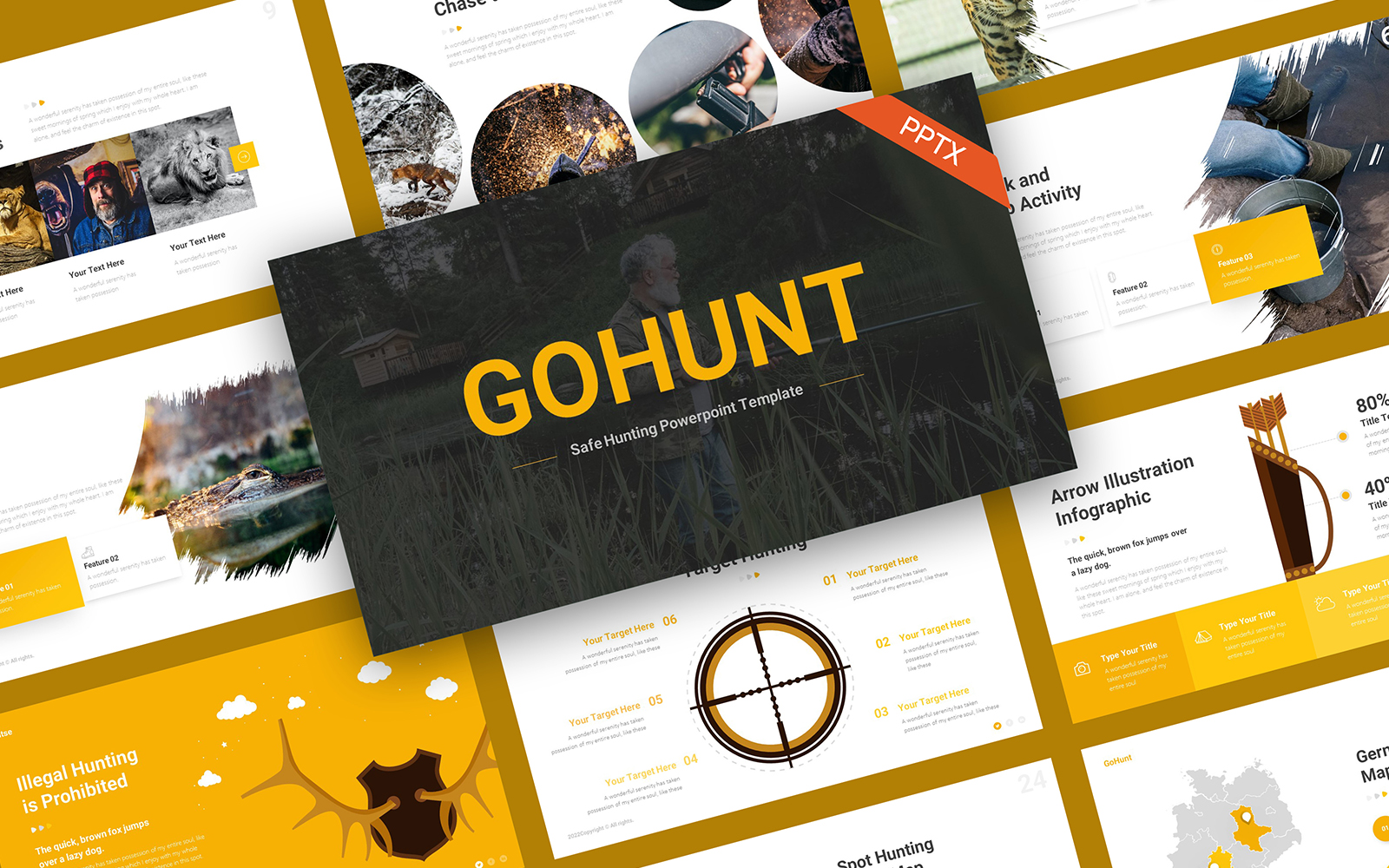 GoHunt Safe Hunting PowerPoint Template