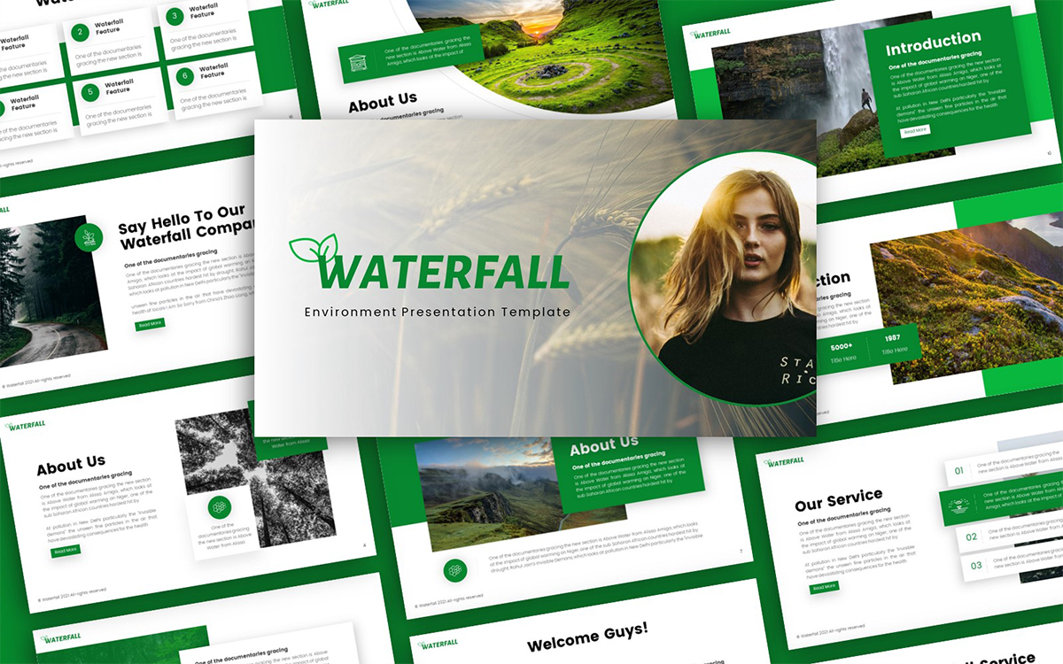 Waterfall Environment Multipurpose PowerPoint Presentation Template