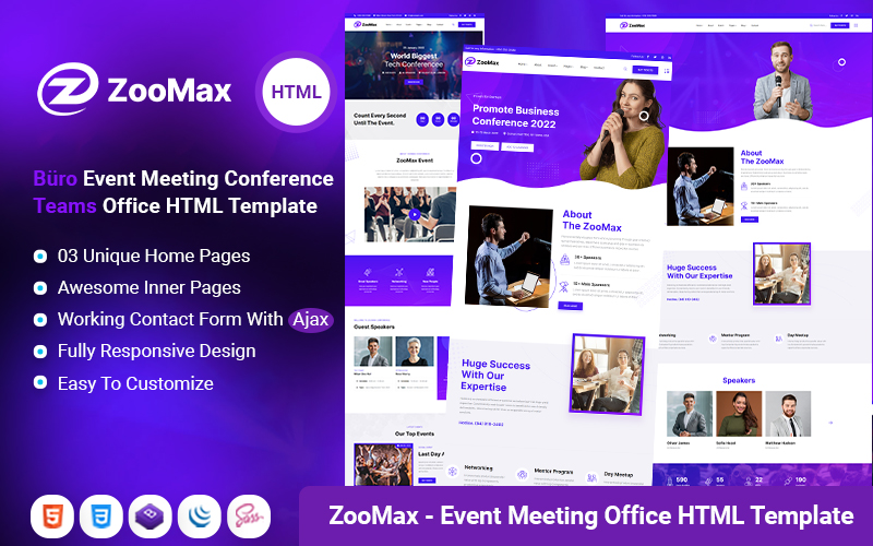 ZooMax - Business Conference Event Meeting Office HTML Template