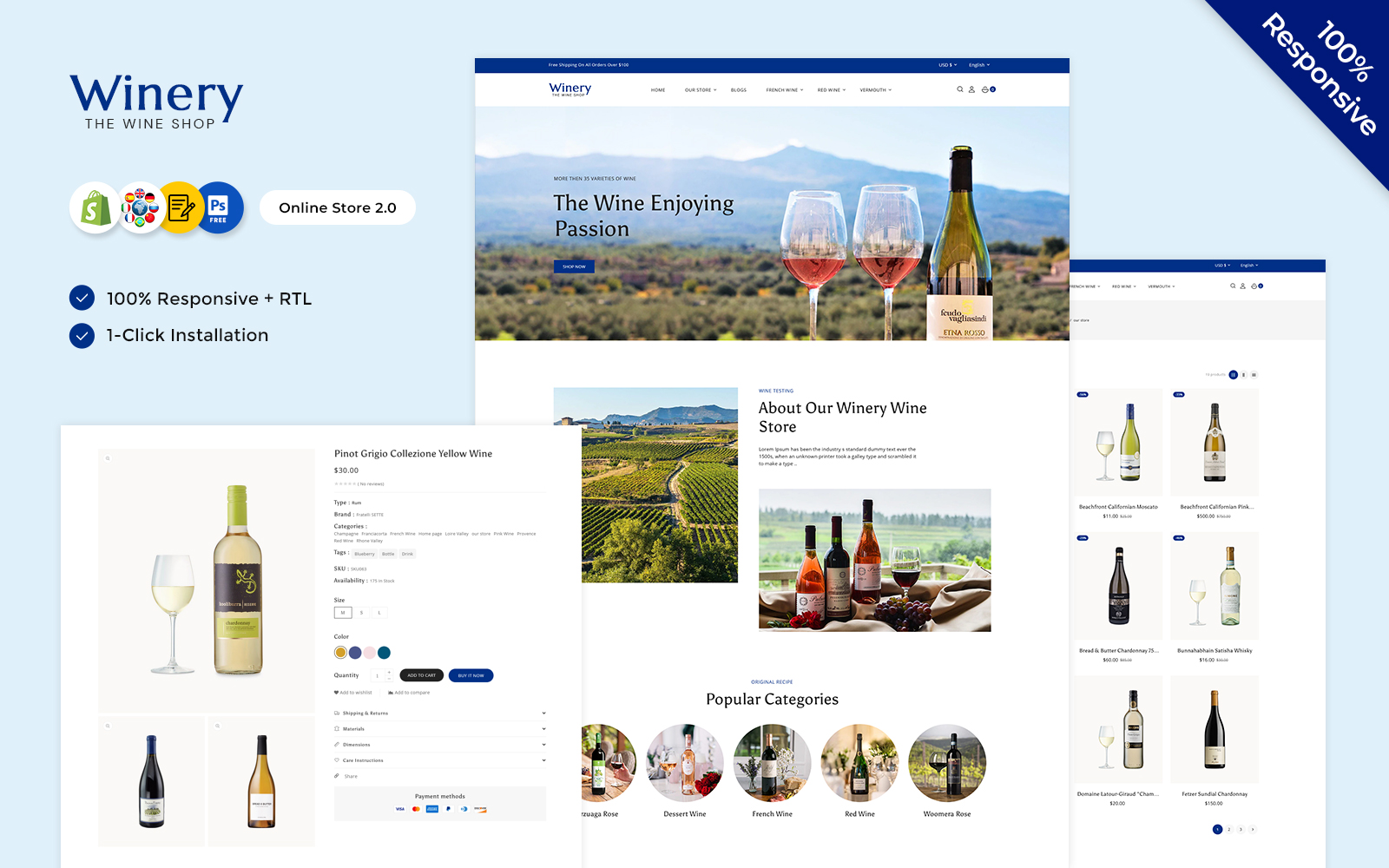 Winery - Liquor, Vinery Multipurpose Responsive Shopify store