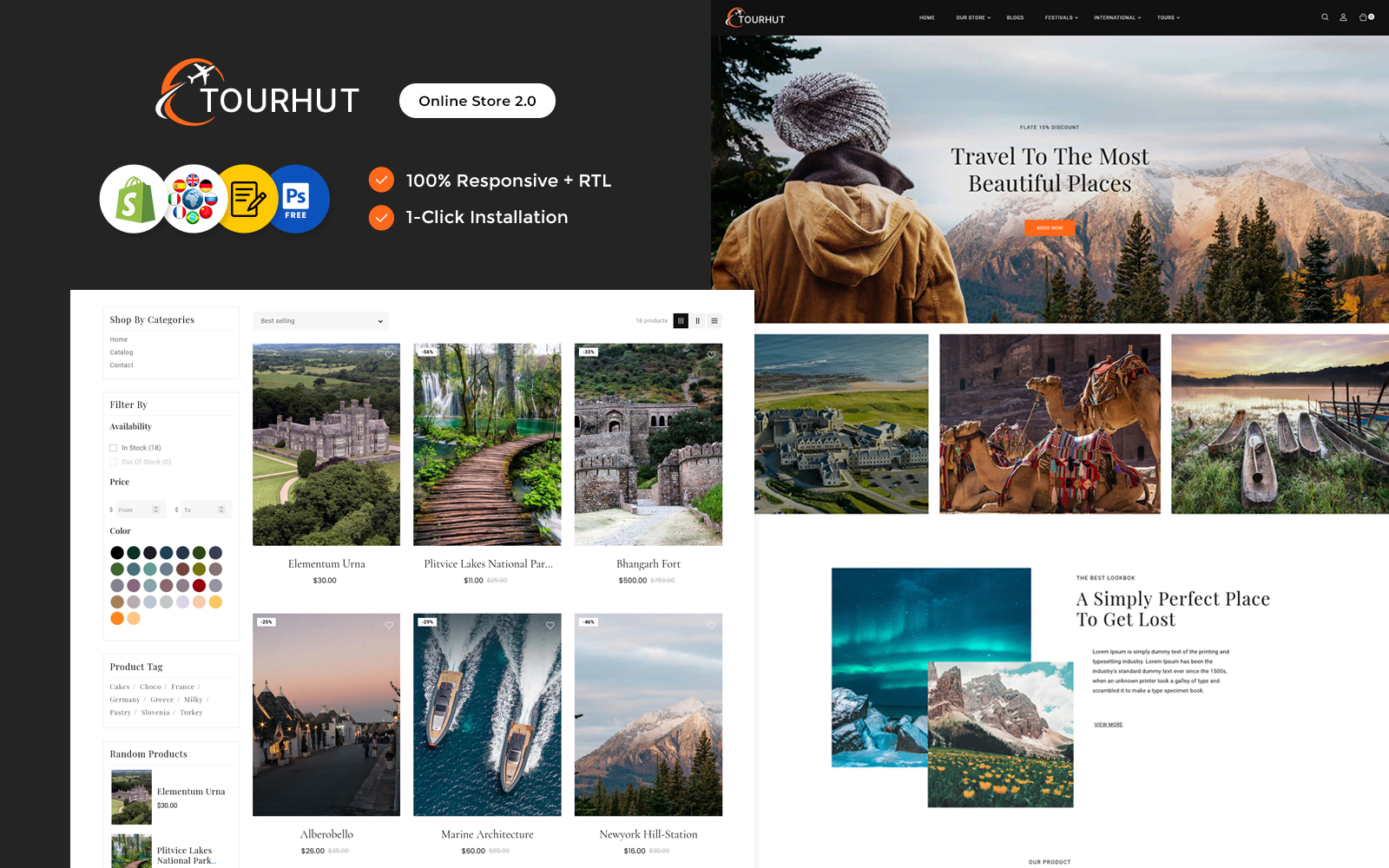 Tourhut - Travel, Tours, and Tourism Agency Shopify Responsive Theme