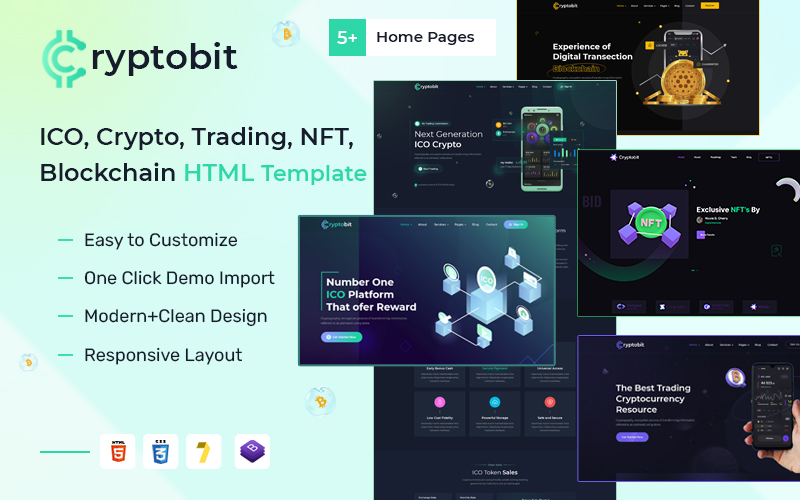 Cryptobit Cryptocurrency  HTML5 Template