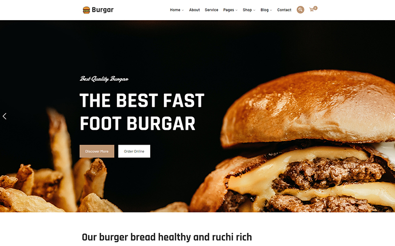 Burgar - Fast Food Burger WordPress Theme