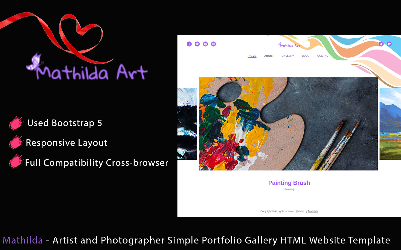 Mathilda - Artist and Photographer Simple Portfolio Gallery HTML Website Template