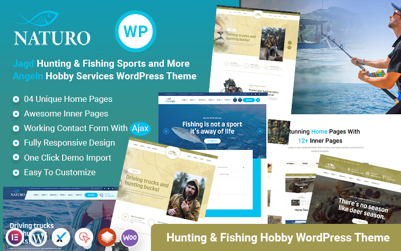 Naturo - Hunting Fishing Outdoor Hobbies Shop WordPress Theme