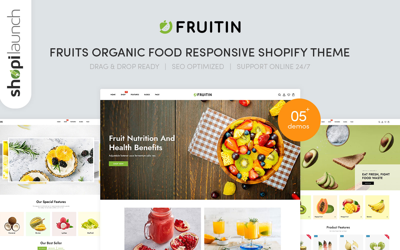 Fruitini - Fruits Organic Food Responsive Shopify Theme