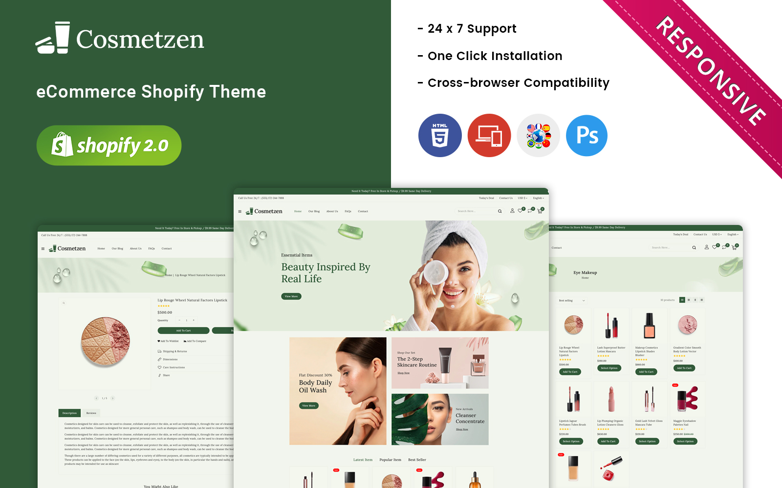 Cosmetzen - Beauty & Cosmetics Responsive Shopify Theme