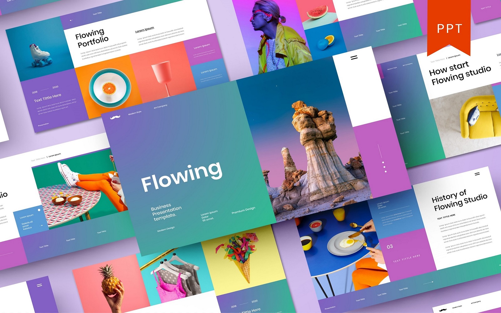 Flowing – Business PowerPoint Template