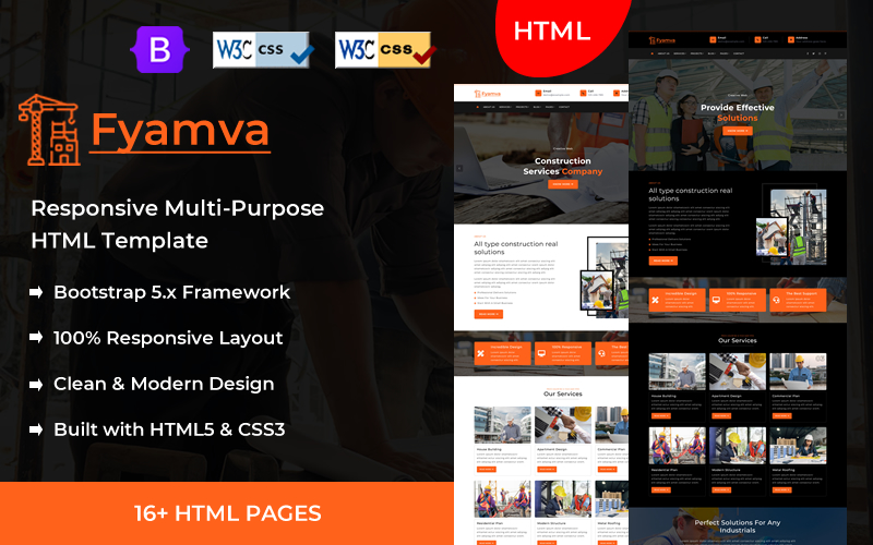 Fyamva - Construction HTML Template