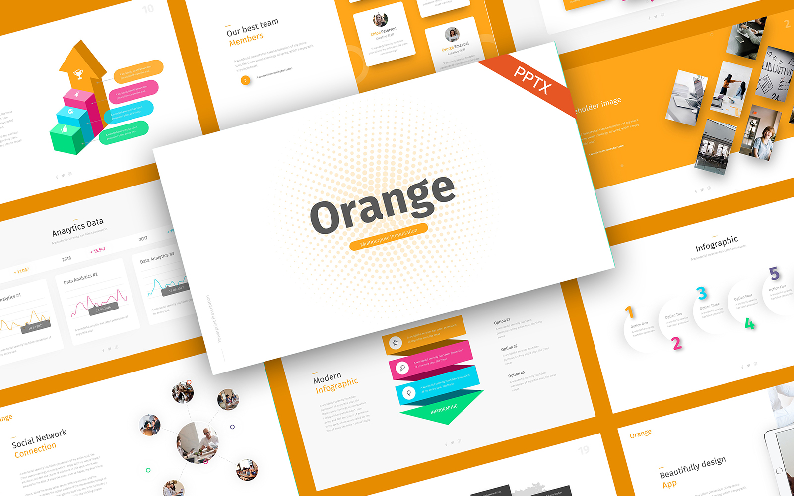 Orange Business Infographic PowerPoint Template