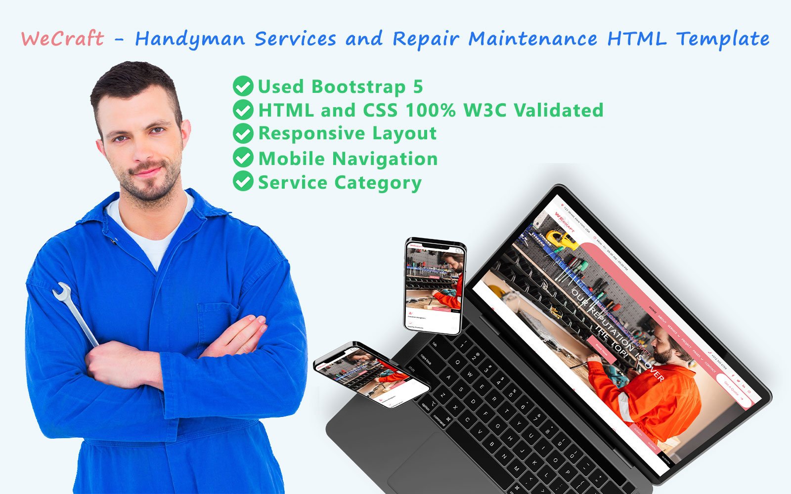 WeCraft - Handyman Services and Repair Maintenance HTML Template