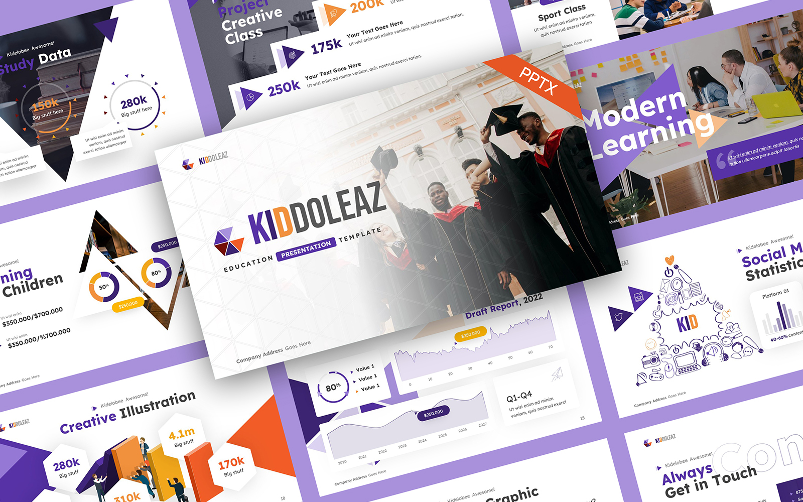 Kiddoleaz Education PowerPoint Template