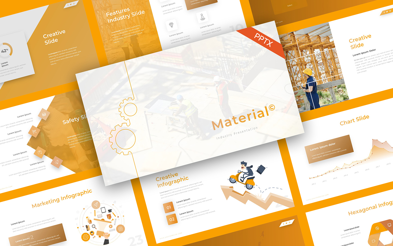 Material Industry Factory PowerPoint Template