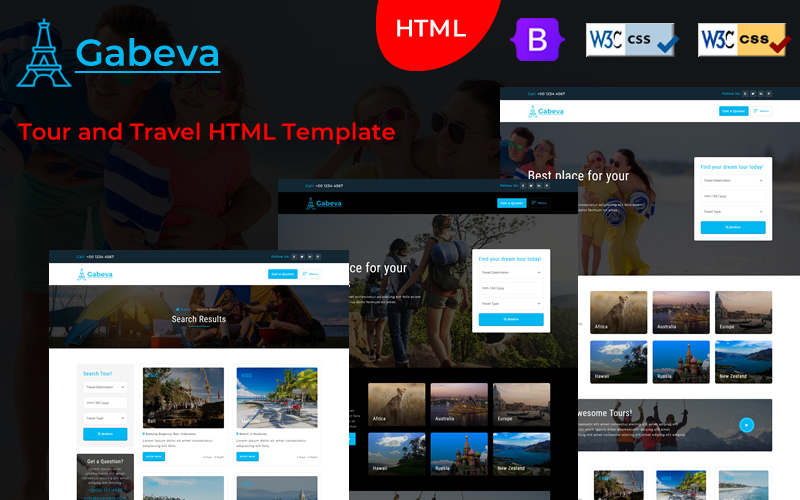 Gabeva - Tour and Travel HTML Template