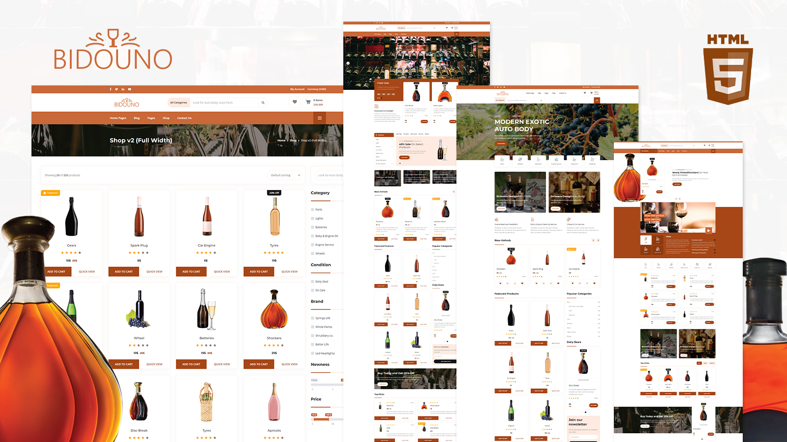 Bidouno Wine Marketplace HTML5 Website Template