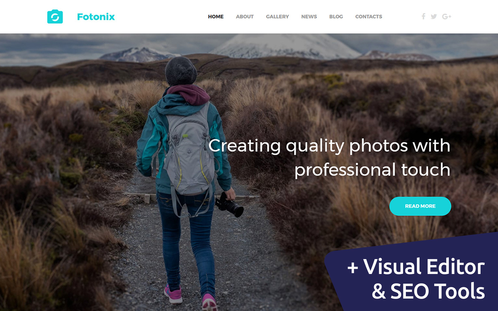 Fotonix Responsive Photo Gallery Website Powered by MotoCMS 3 Website Builder