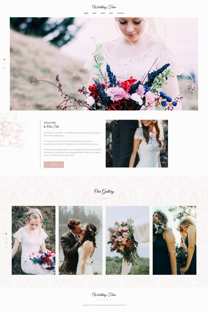 Wedding Time Photo Gallery Website Powered by MotoCMS 3 Website Builder
