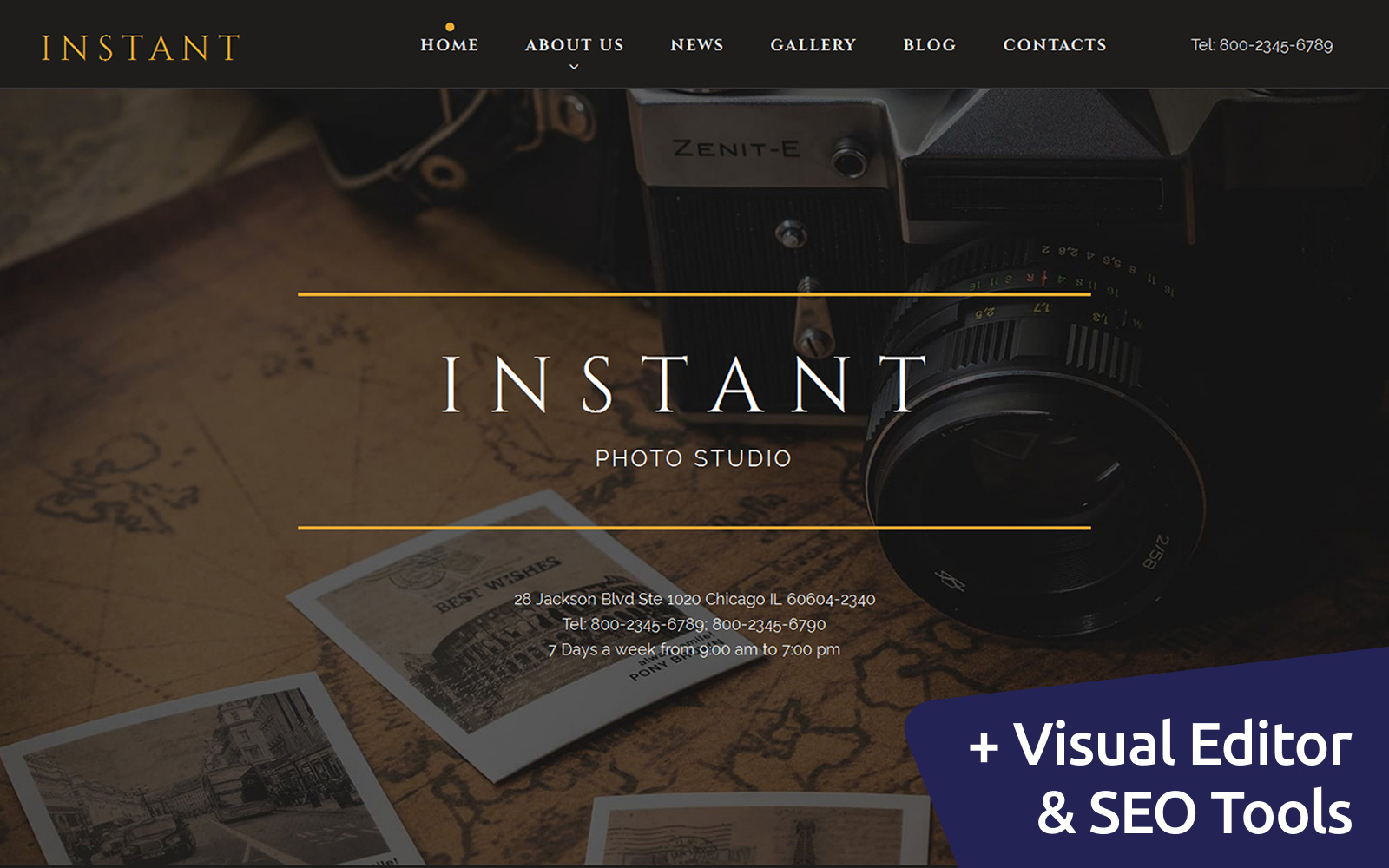 INSTANT - Photo Studio Photo Gallery Website Powered by MotoCMS 3 Website Builder
