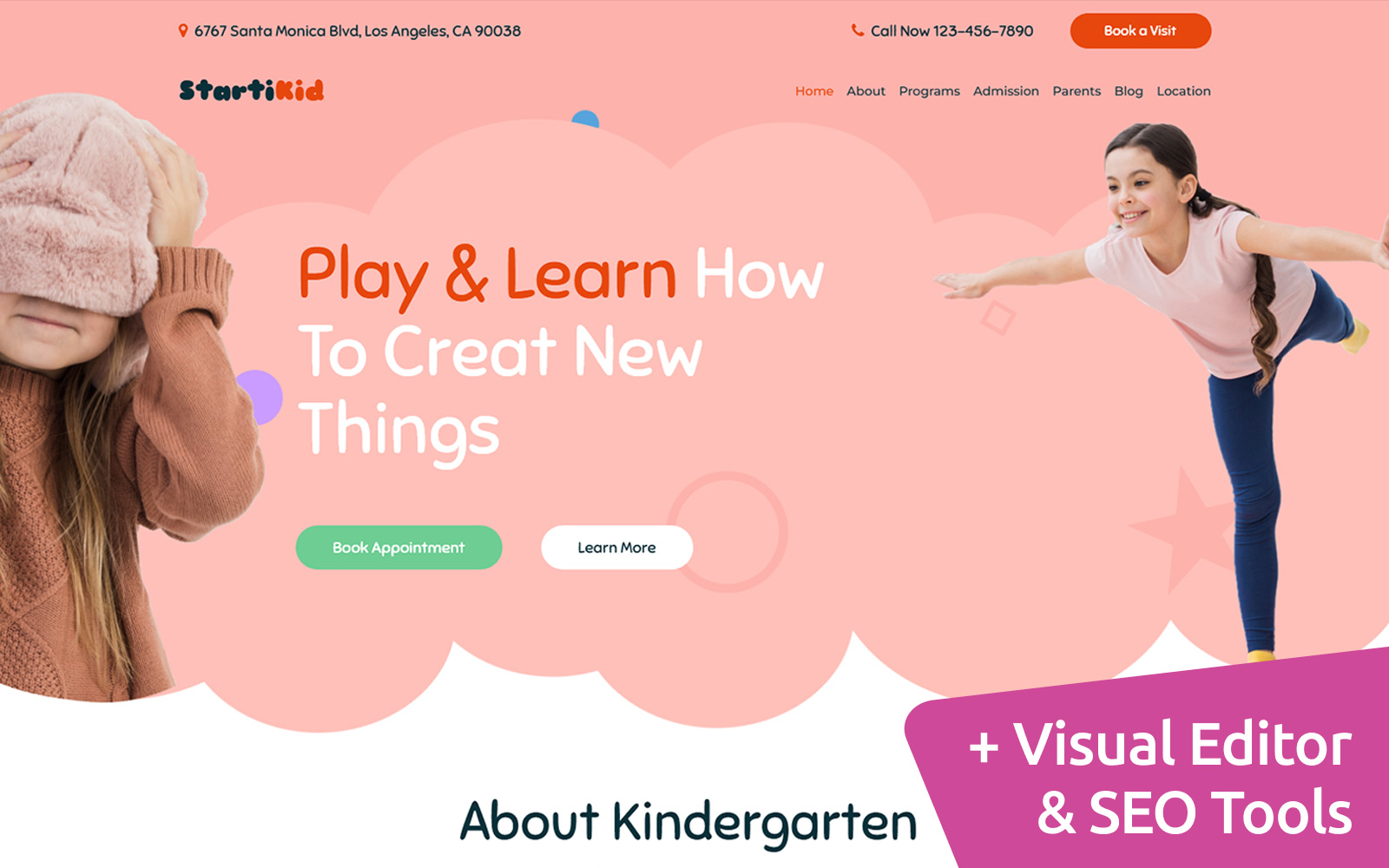 Best Kindergarten Website Design by MotoCMS
