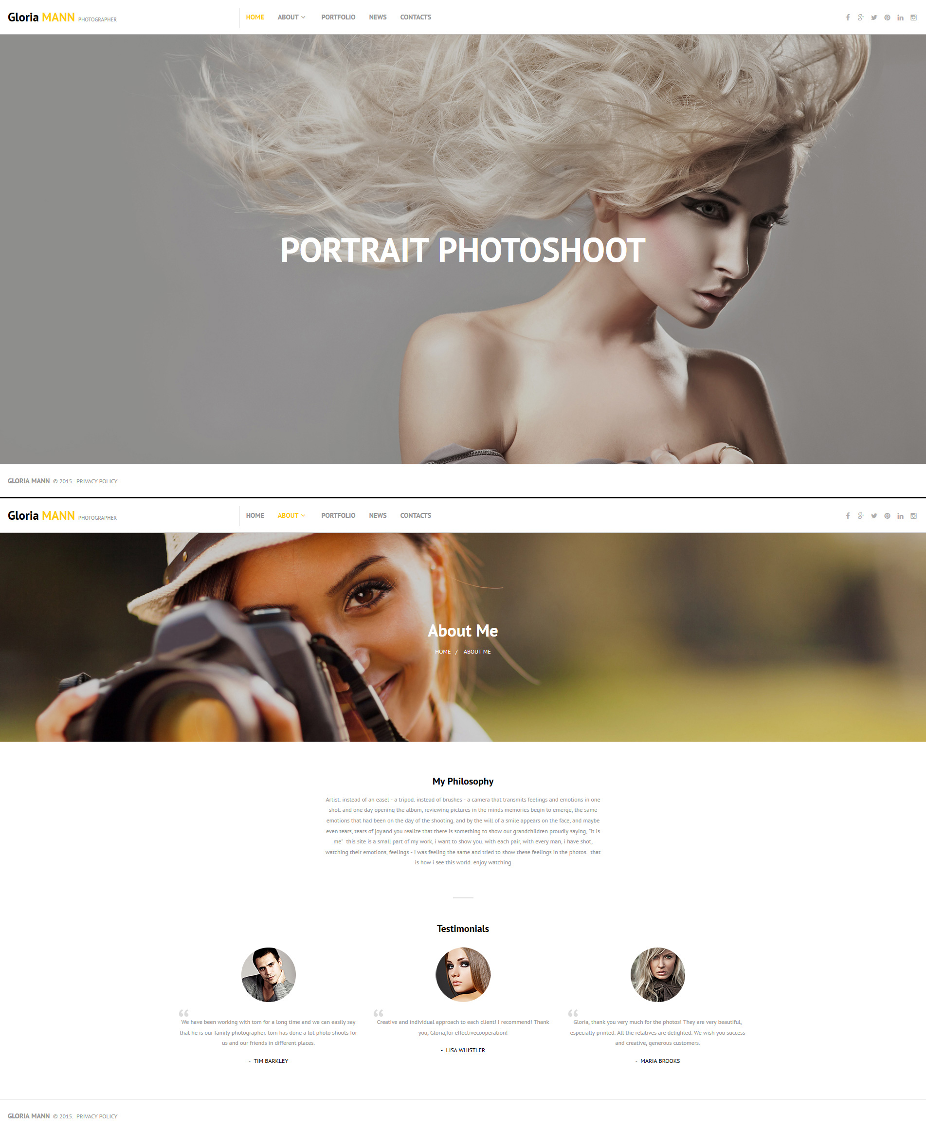 Photo Portfolio Design Powered by MotoCMS 3 Website Builder