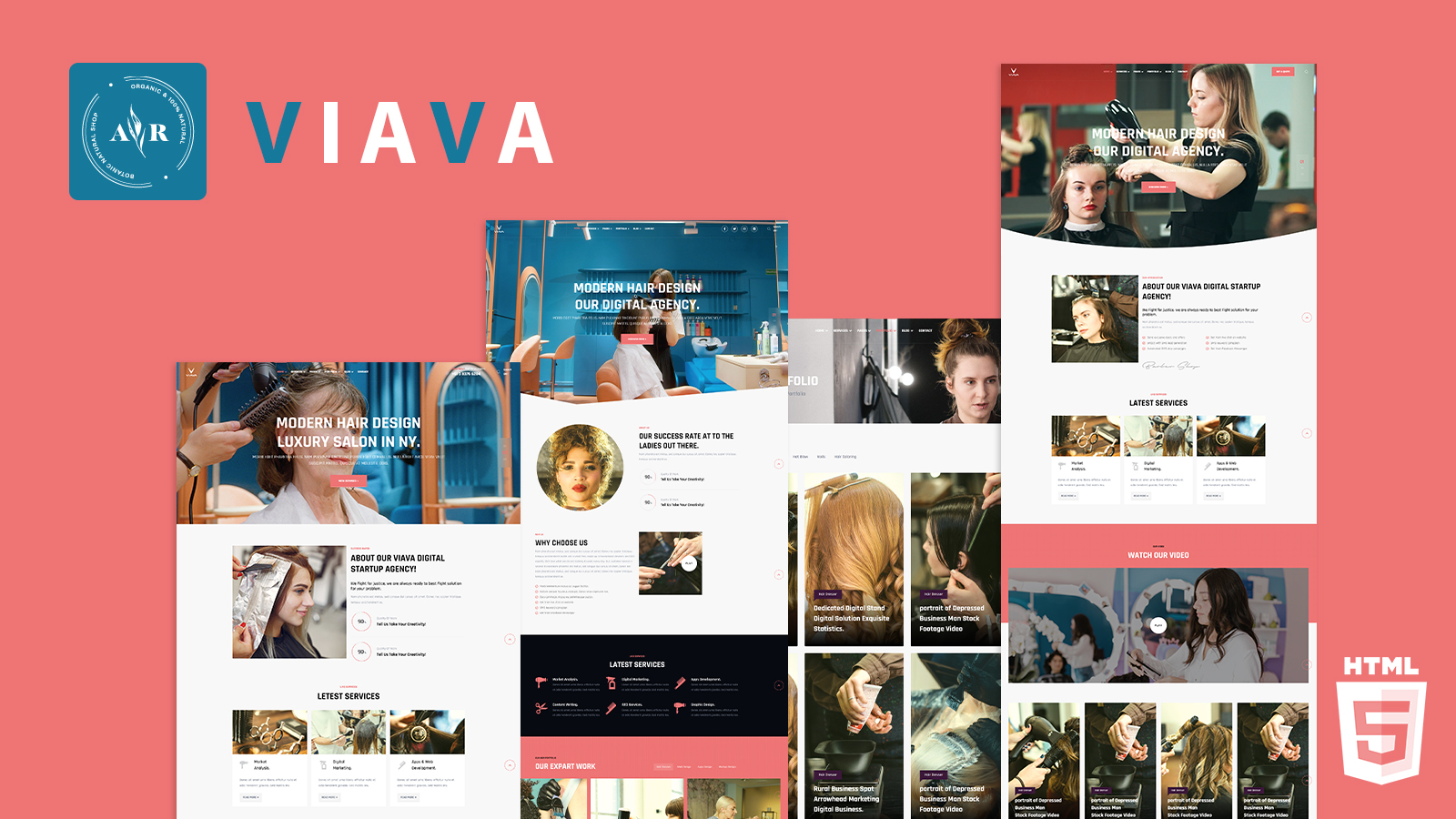 Viava Women Hair Salon HTML5 Website Template