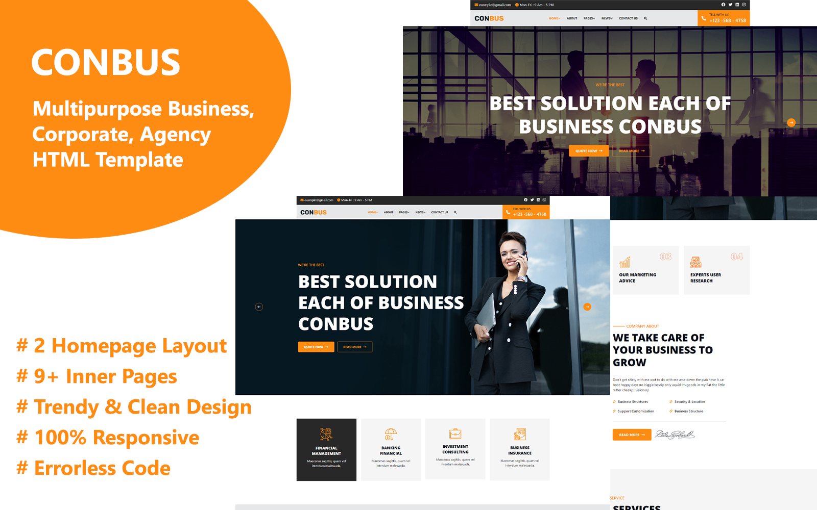 Conbus - Multipurpose Business, Corporate, Agency Website Template