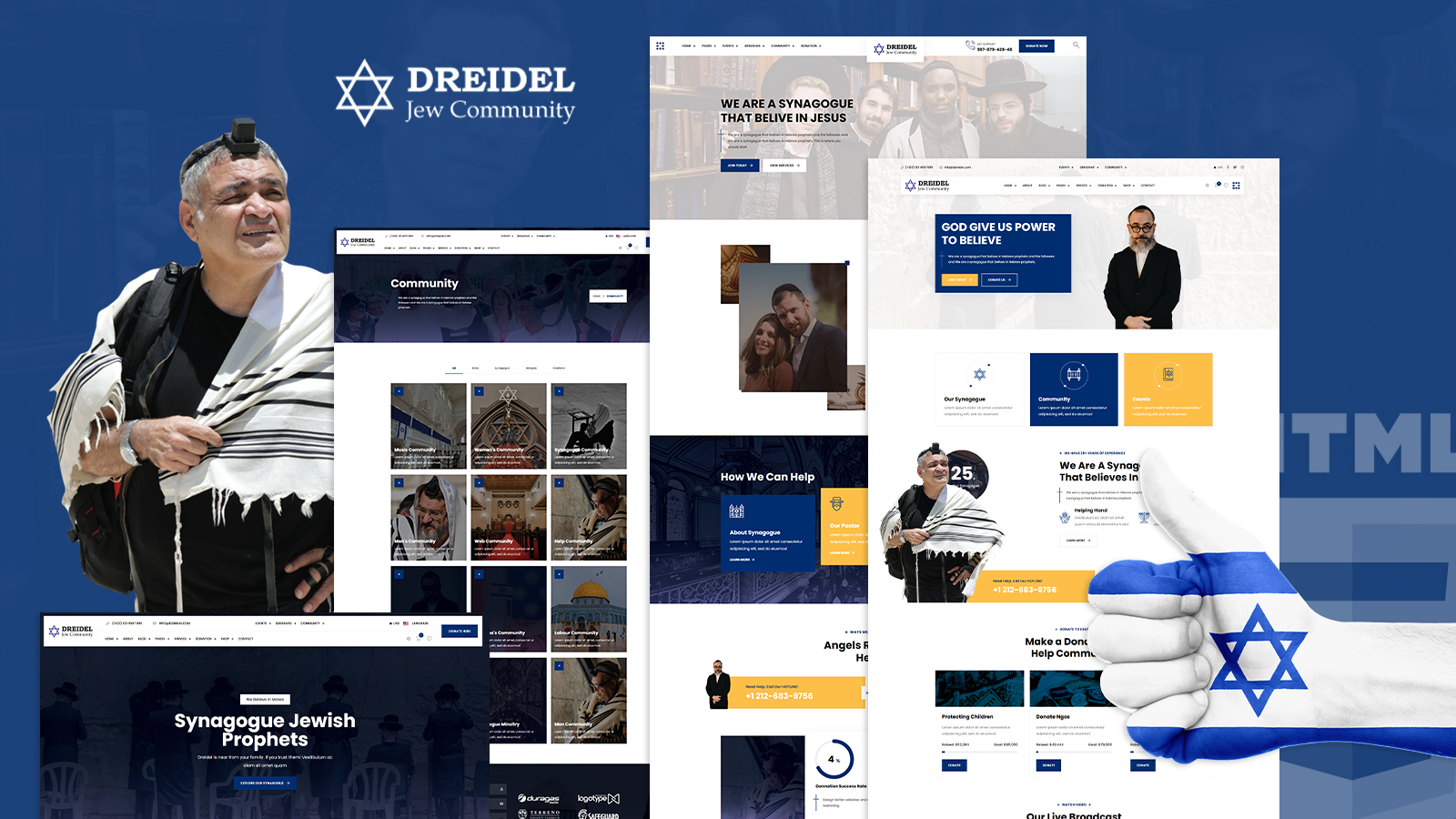 Dreidel Jewish Sinagogue HTML5 Website Template
