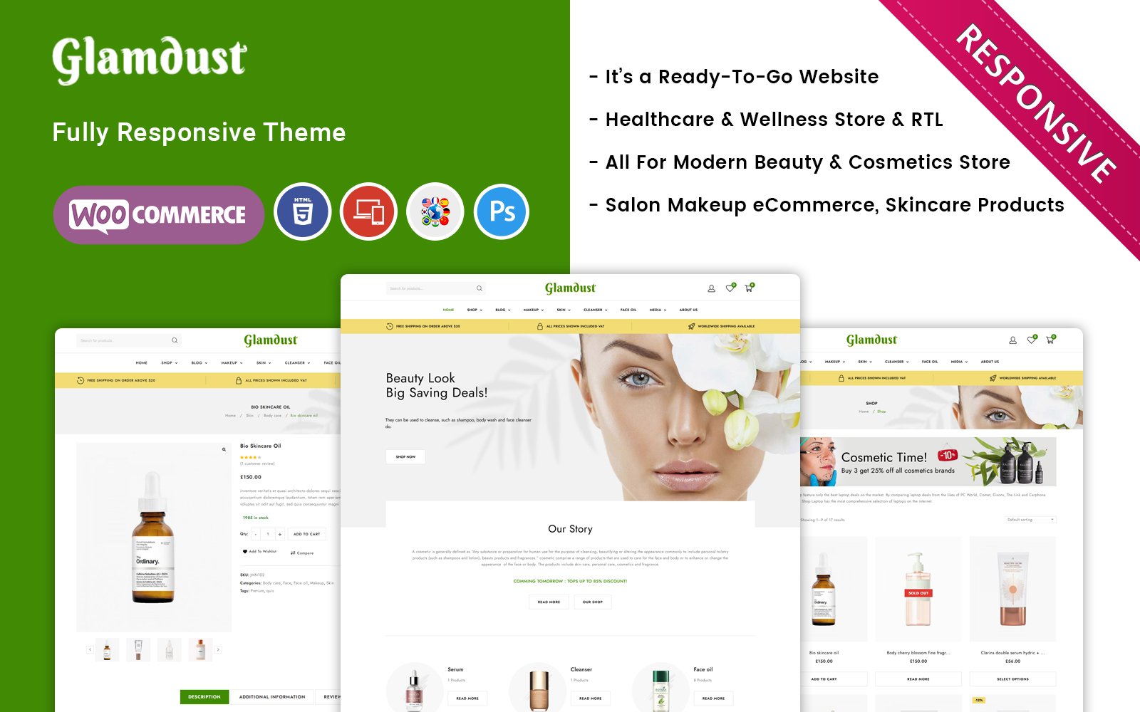 Glamdust - Beauty & Cosmetics Responsive WooCommerce Theme