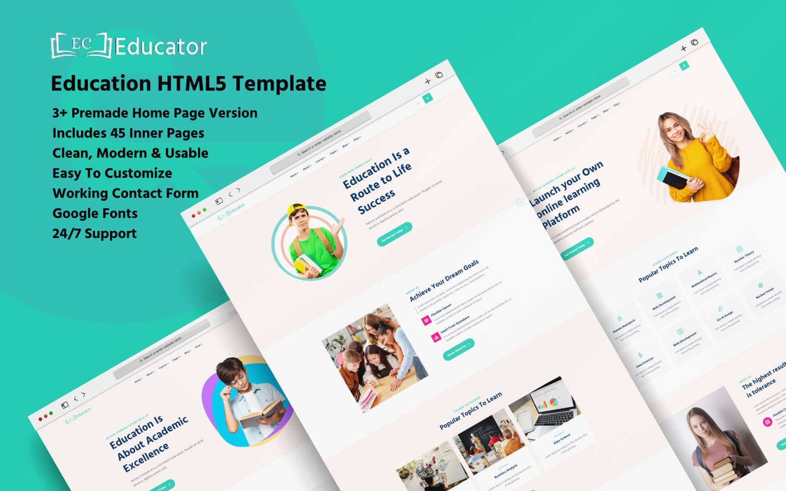 Educator - Education & Online Courses HTML Template