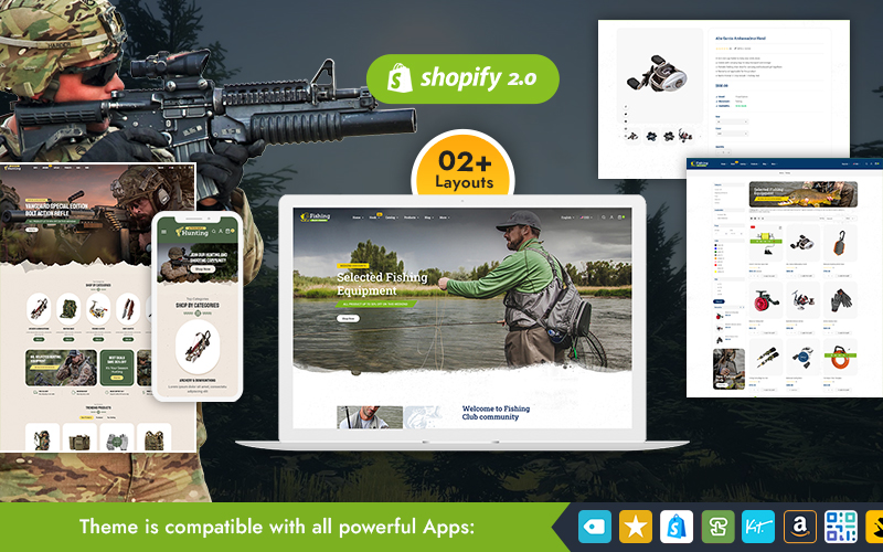 Hunting - An Fishing & Weapons Equipment Store Template - Multipurpose Shopify 2.0 Theme