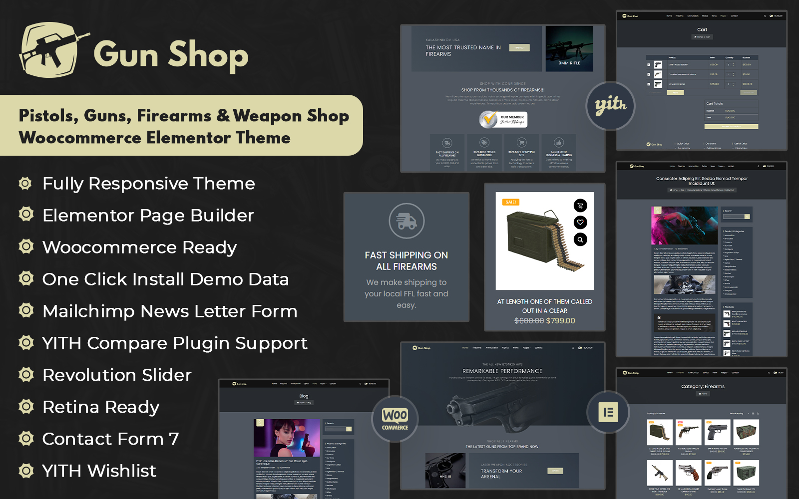 BulletCrew - Pistols, Guns, Firearms and Weapon Shop Woocommerce Elementor Theme