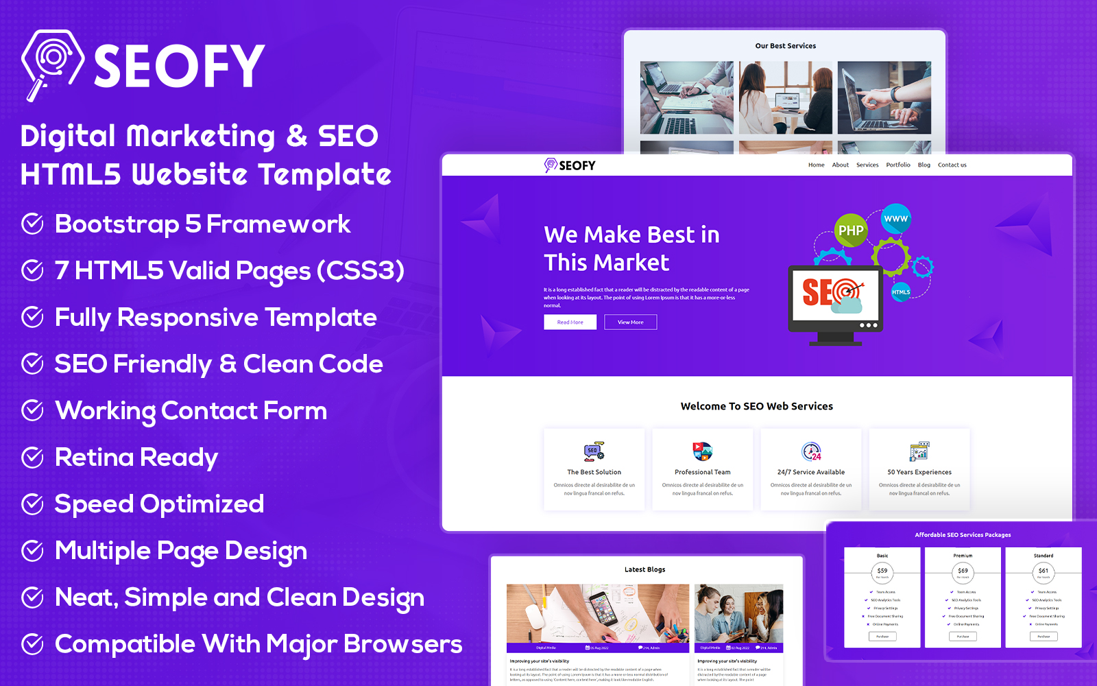 SEOFY - Digital Marketing & SEO HTML5 Website Template
