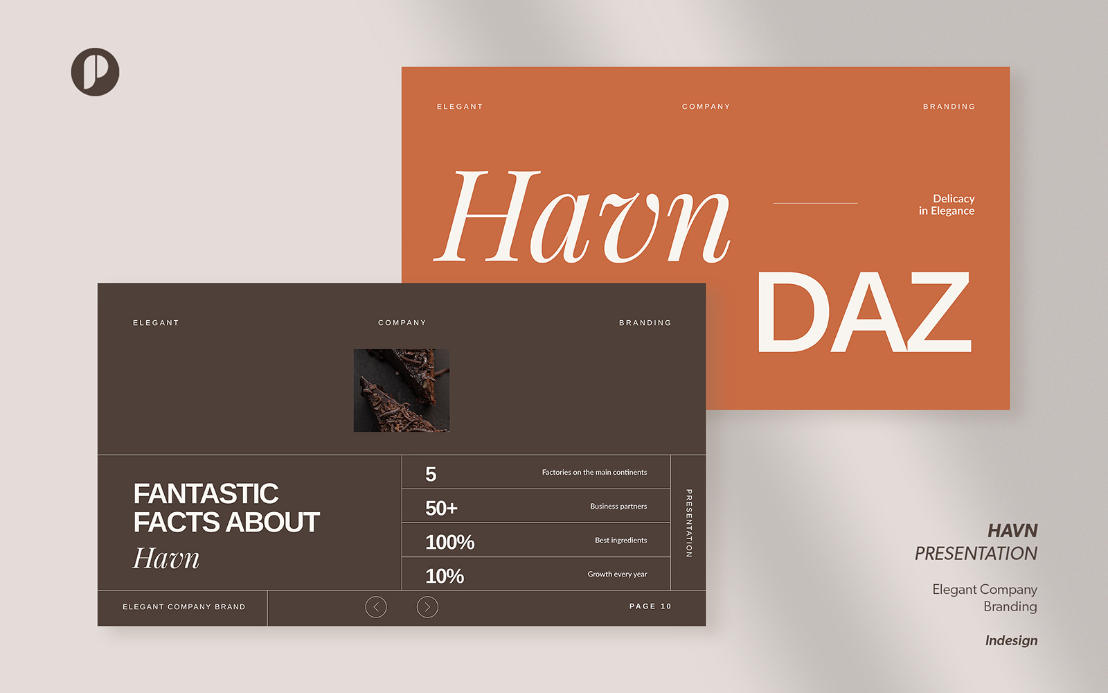 Havn – Choco Delight Elegant Company Branding InDesign Presentation