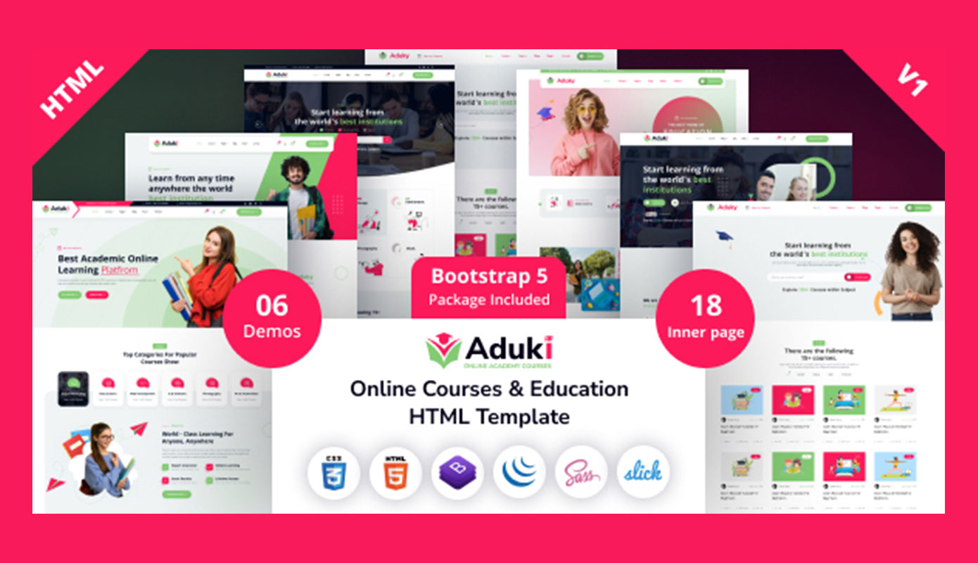 Aduky - Online Courses and Education HTML Template