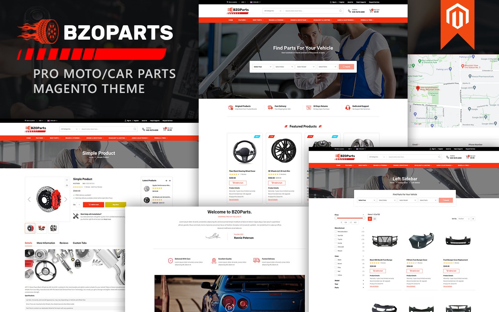 BzoParts - Auto Parts, Equipment Responsive Magento 2 Theme
