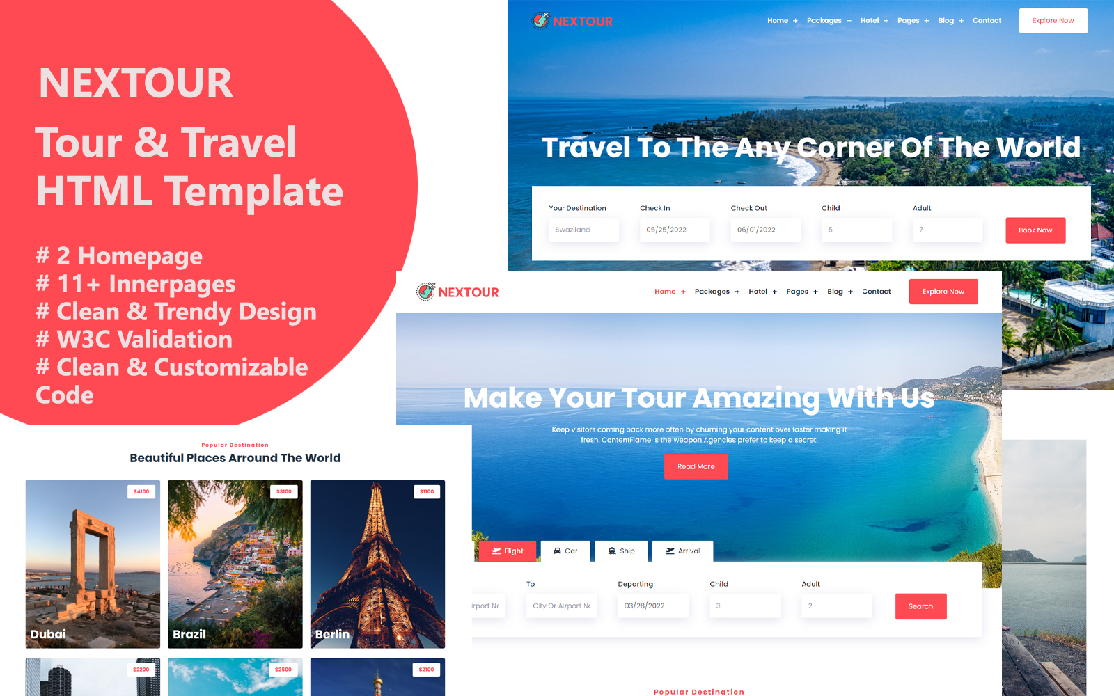 Nextour - Multipurpose Tour & Travel HTML Template