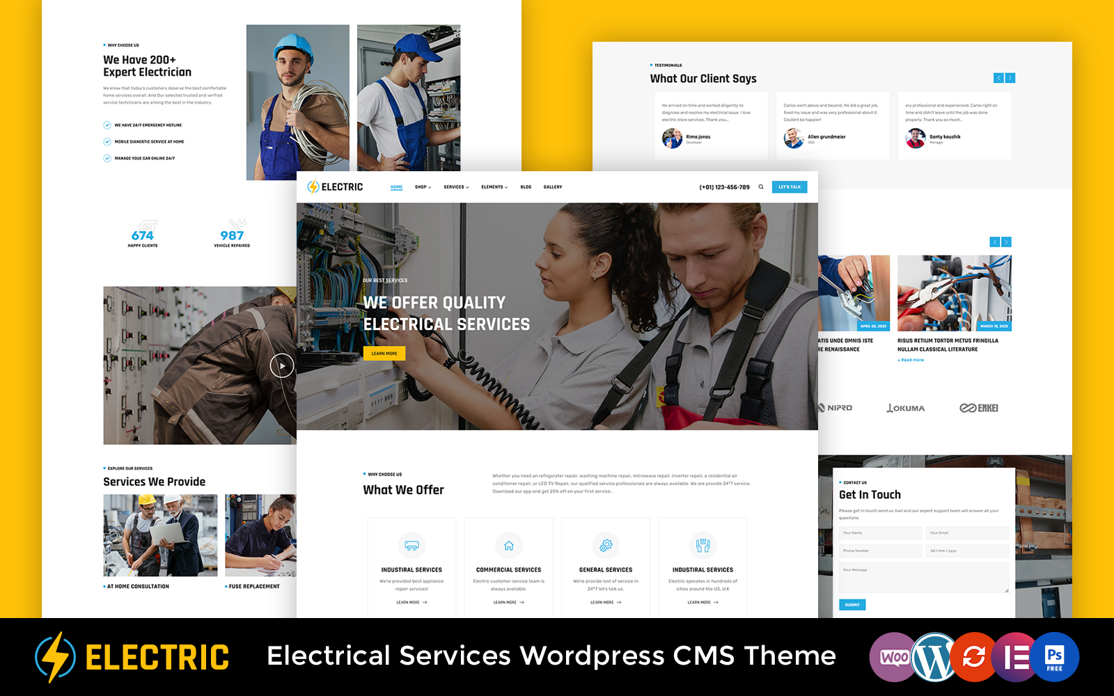 Electric - Electricity Services WordPress Elementor Theme