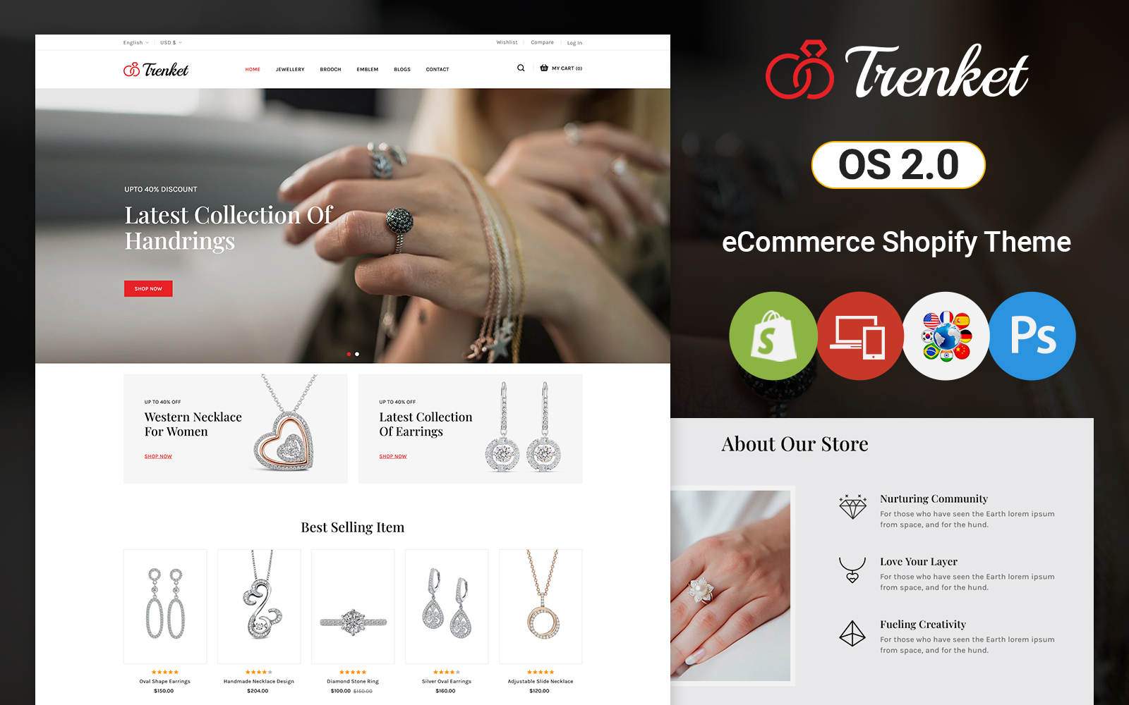 Trenket - Jewelry and Fashion Accessories Store Shopify Theme
