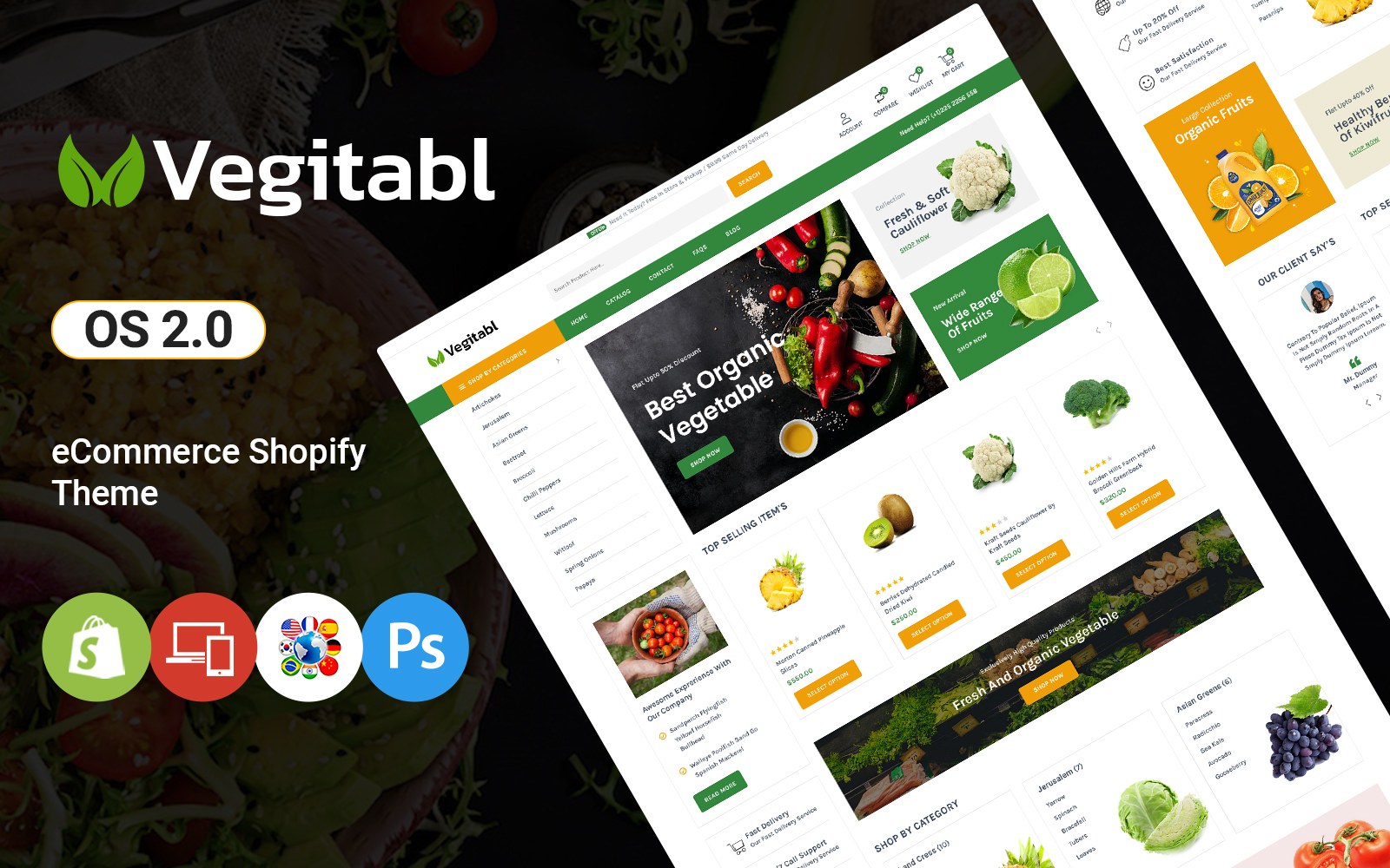 Vegitabl - Organic Food, Fruits and Vegetable Store Shopify Theme