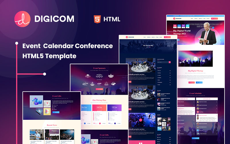 Digicom Event Calendar & Conference HTML5 Template