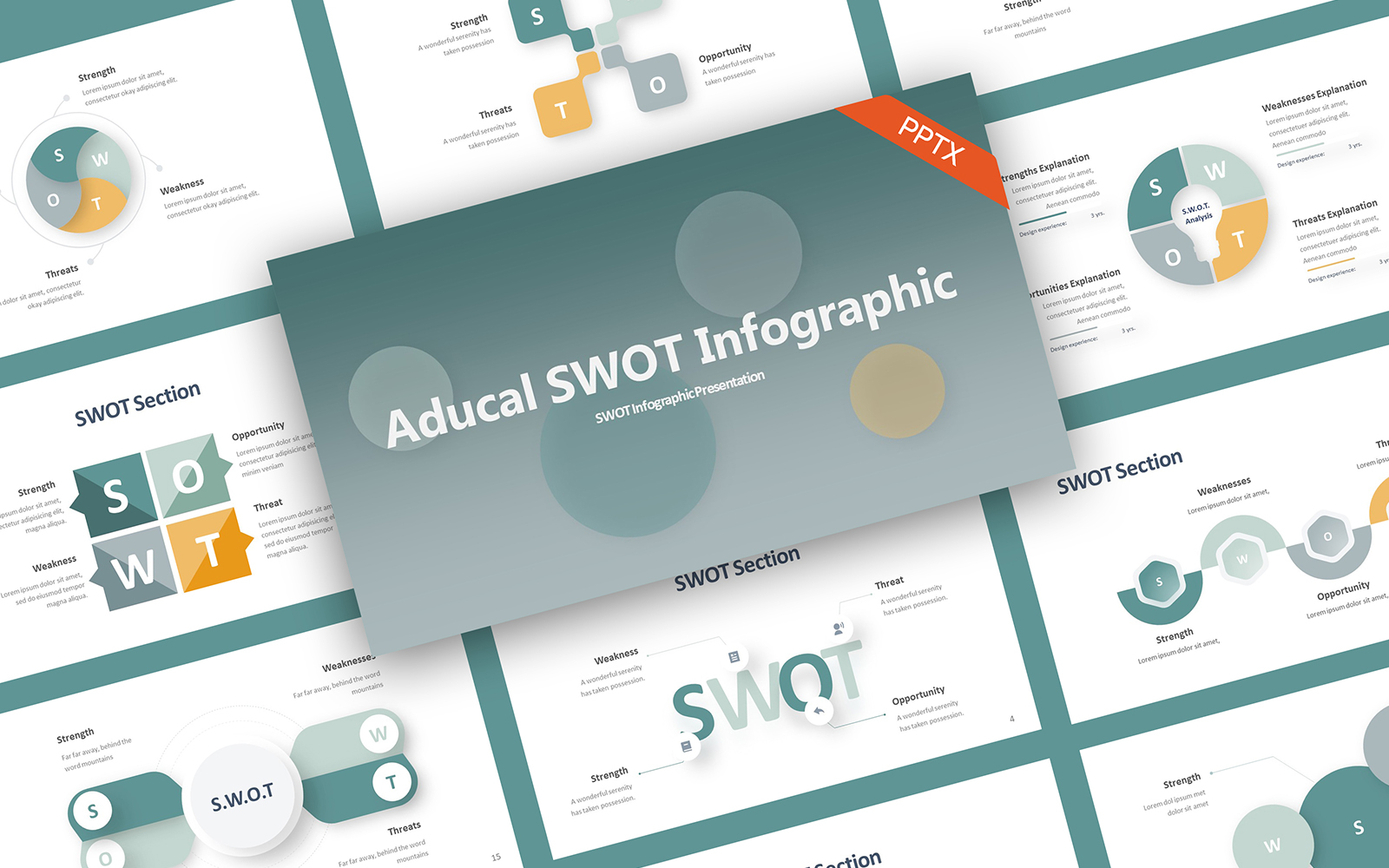 Aducal SWOT Infographic PowerPoint Template