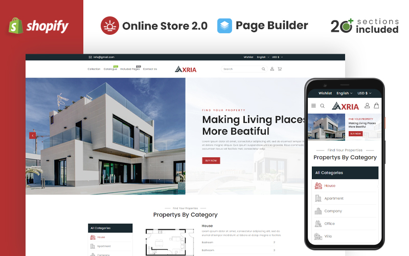 Axria - Real Estate Agency Shopify Theme