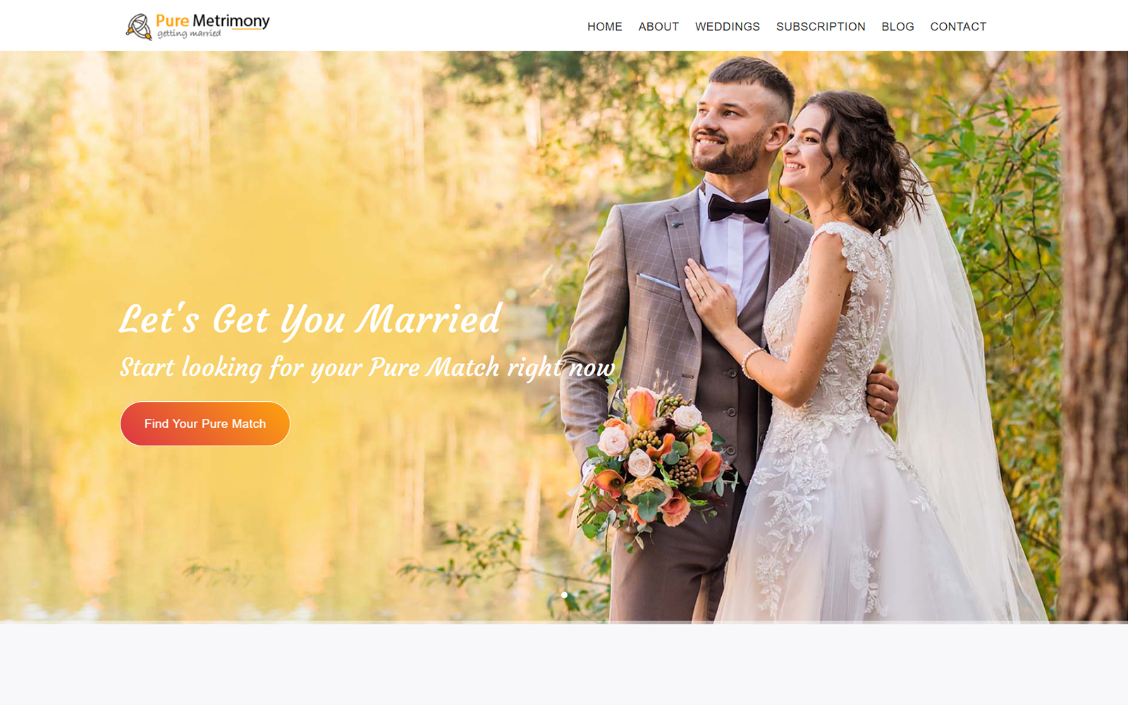 Pure Matrimony & Wedding Website Template
