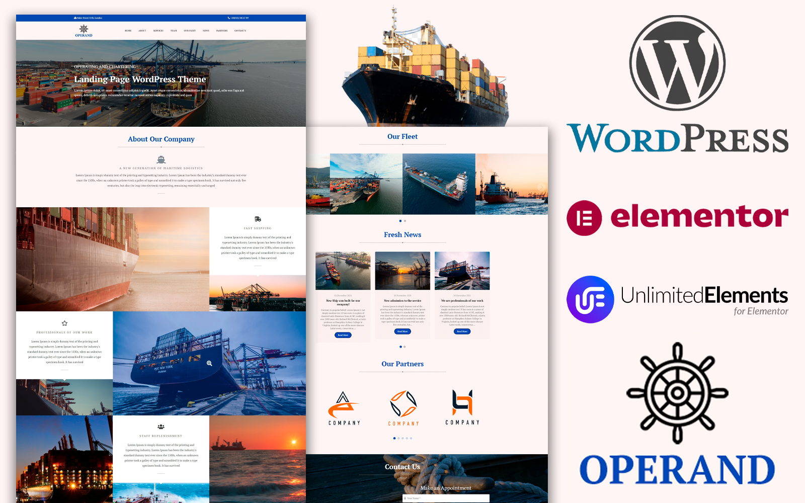 Operand - Operating and Chartering Landing Page WordPress Theme